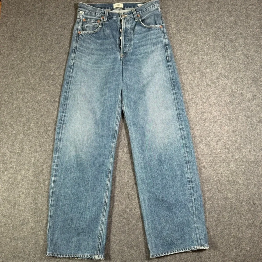 Citizens of Humanity Ayla Baggy Wide Leg Jeans Blue 24 Cotton Rigid Comfy Lux